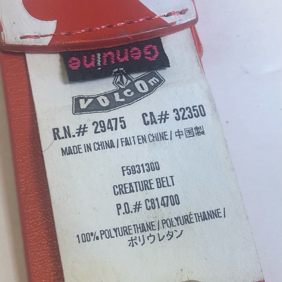 Volcom Kids Creature Belt. Teeth. Red And White. Size 22. - Picture 9 of 9